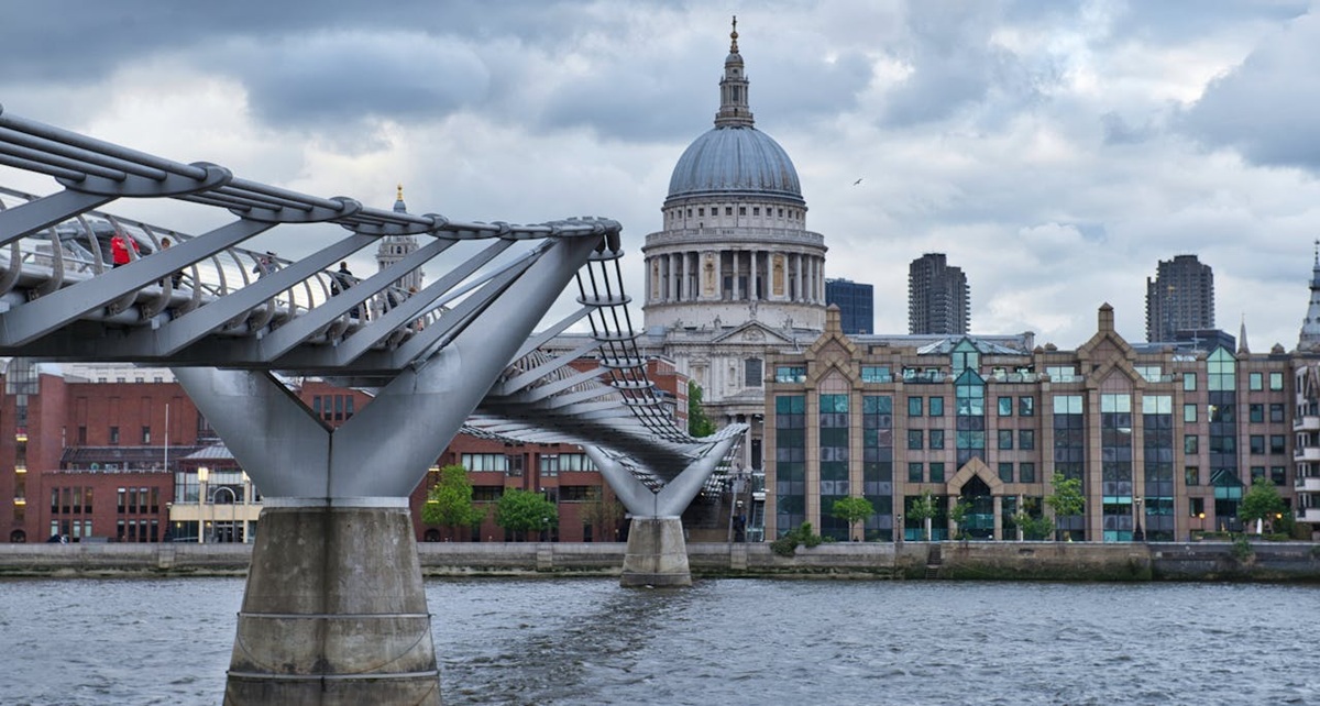Millennium Bridge with St Pauls in the background