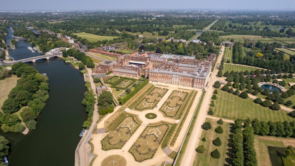 Ariel view of Hampton Court Palace
