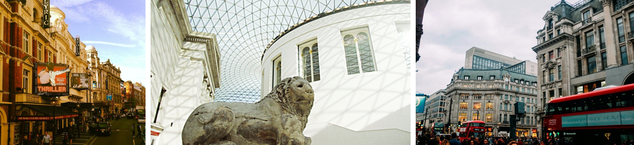Montage of attractions in the Bloomsbury area