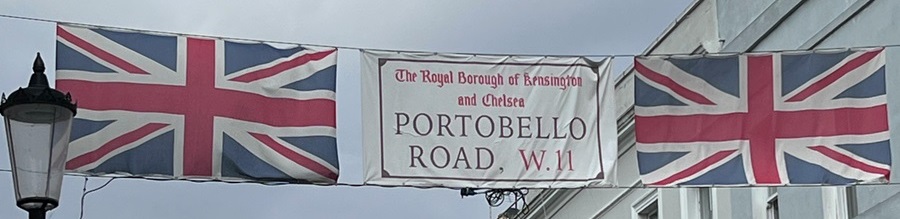Banner across entrance to Portobello Road