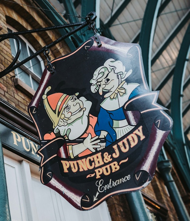 Punch & Judy Pub sign Covent Garden