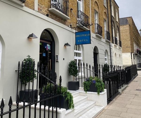 External view of the Crestfield Hotel Camden