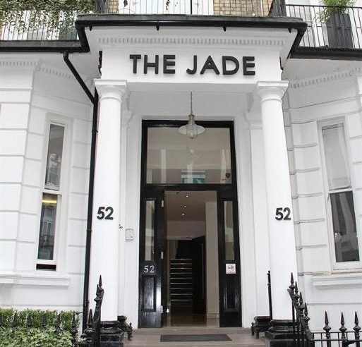 External view of the entrance to The Jade hotel