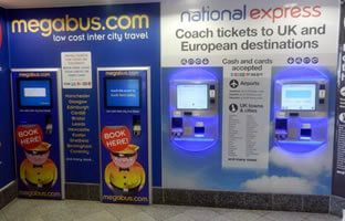 Megabus and National Express ticket machines