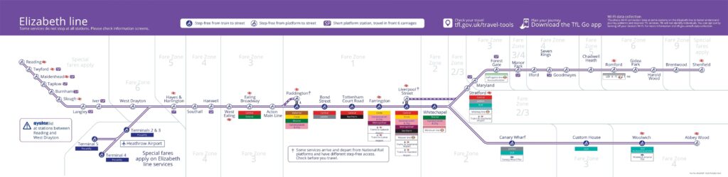 Elizabeth Line map Tfl