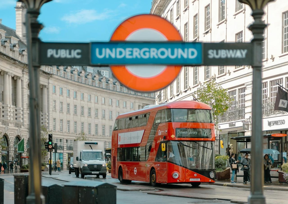 London transport and underground sign