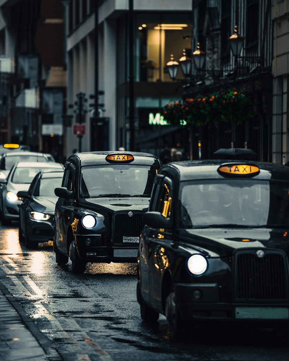 London Taxi cabs at night