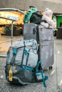 Rucksack luggage case and travel items
