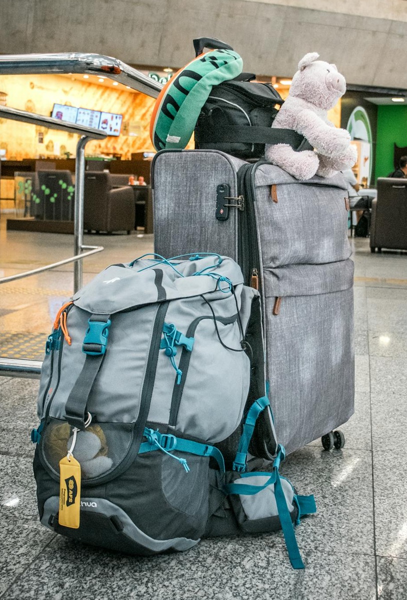 Rucksack luggage case and travel items
