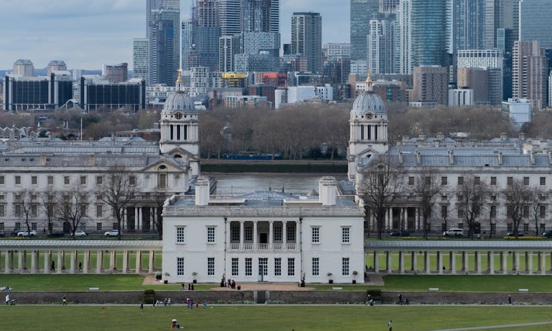 Ariel view of the Queen's House Greenwich Park
