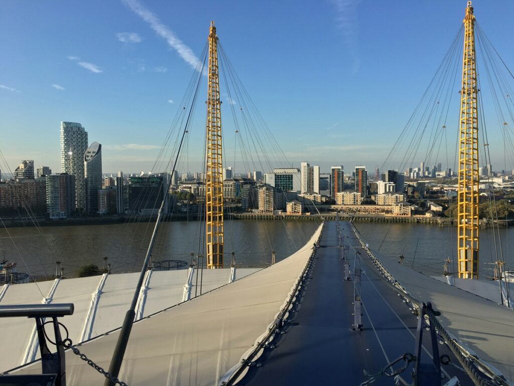 Rooftop walk over the O2 Arena