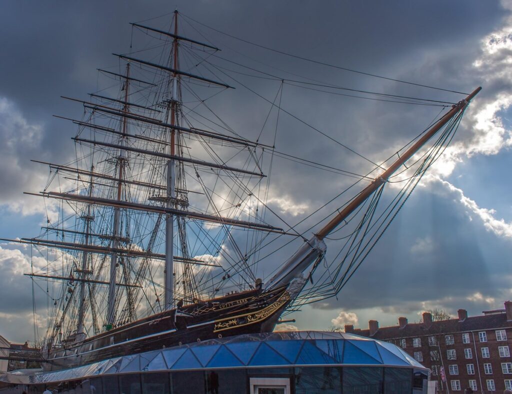 Looking up at the Cutty Sark Greenwich