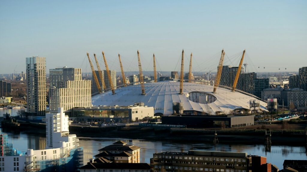 External view of the O2 at Greenwich Peninsular London