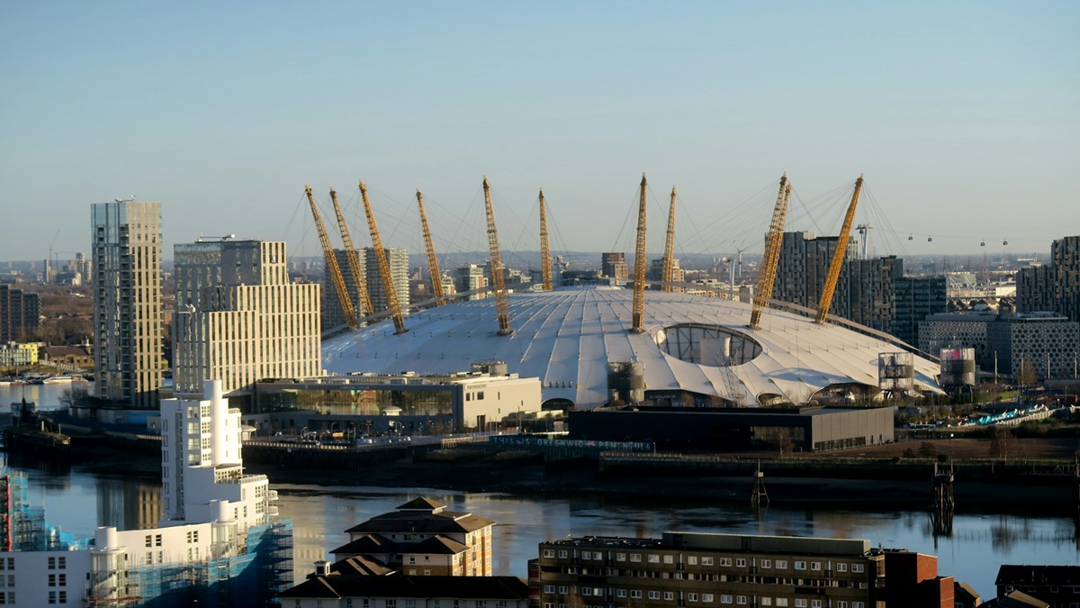 External view of the O2 at Greenwich Peninsular London