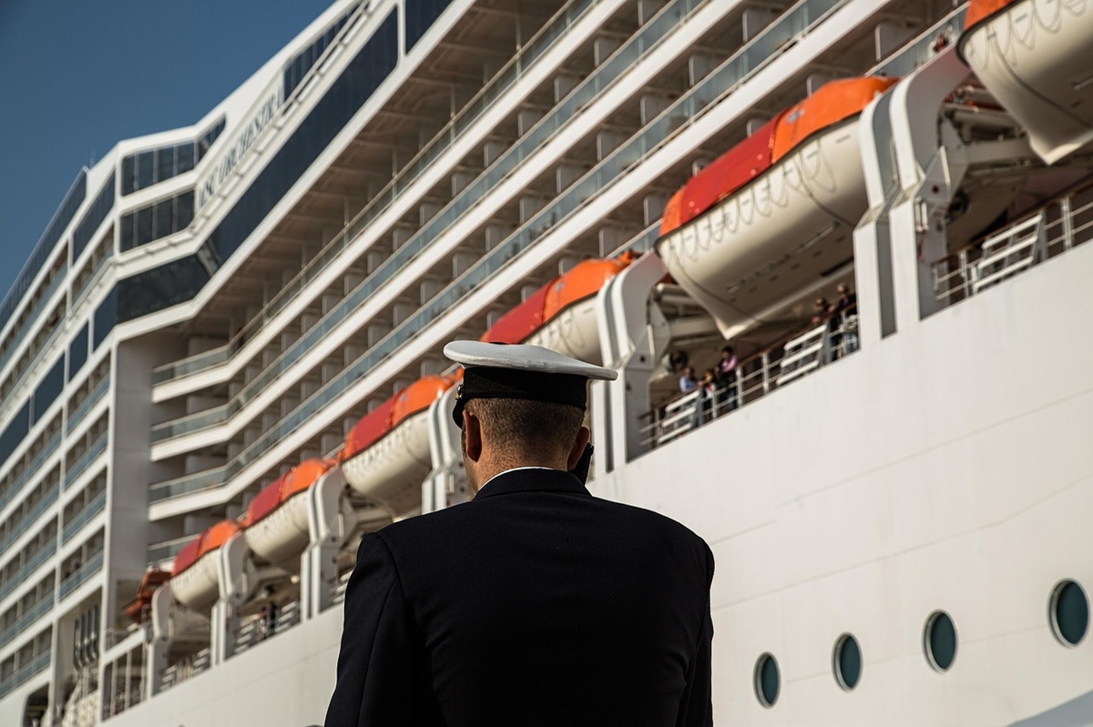 Cruise Ship with steward