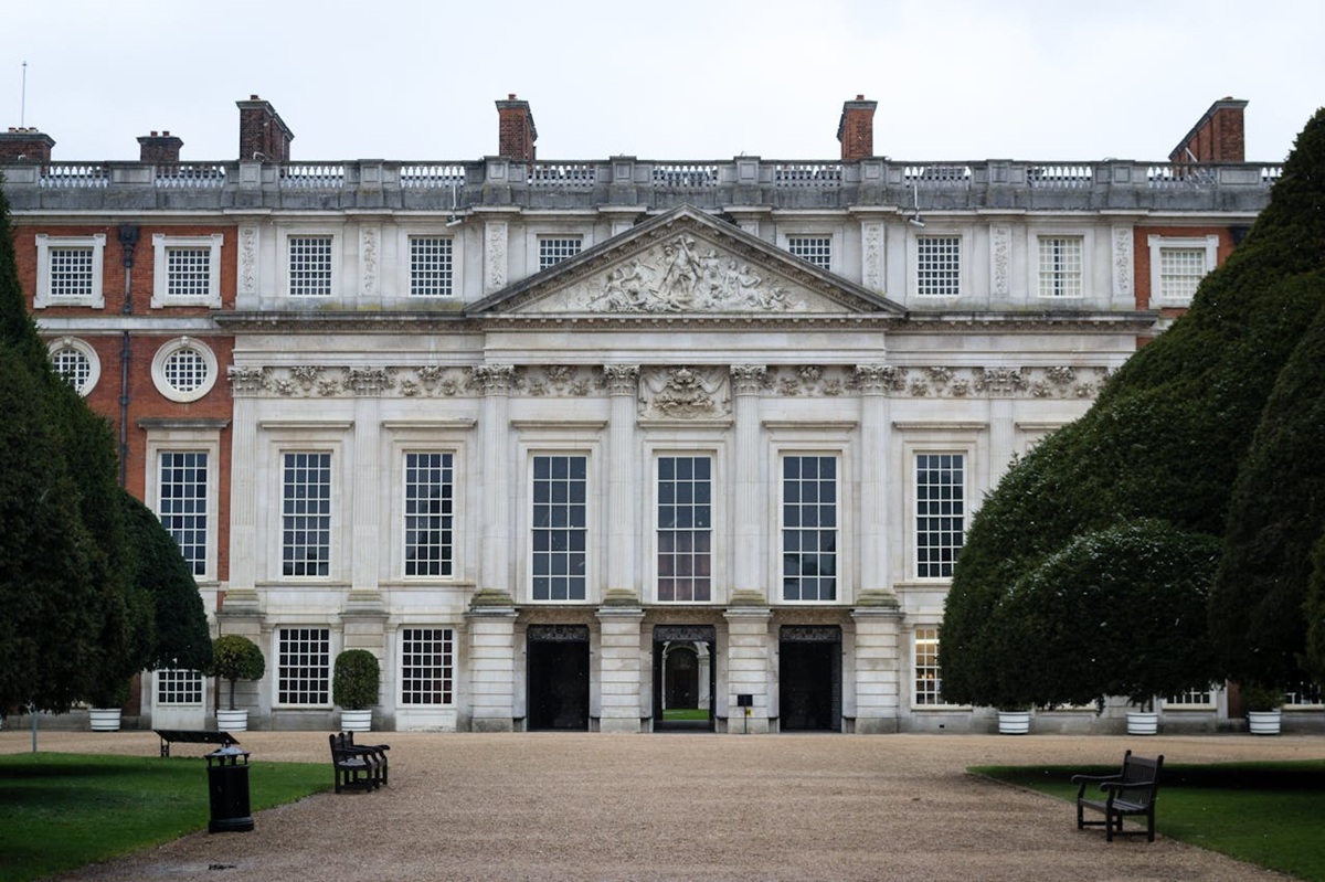 External view from the gardens of Hampton Court Palace