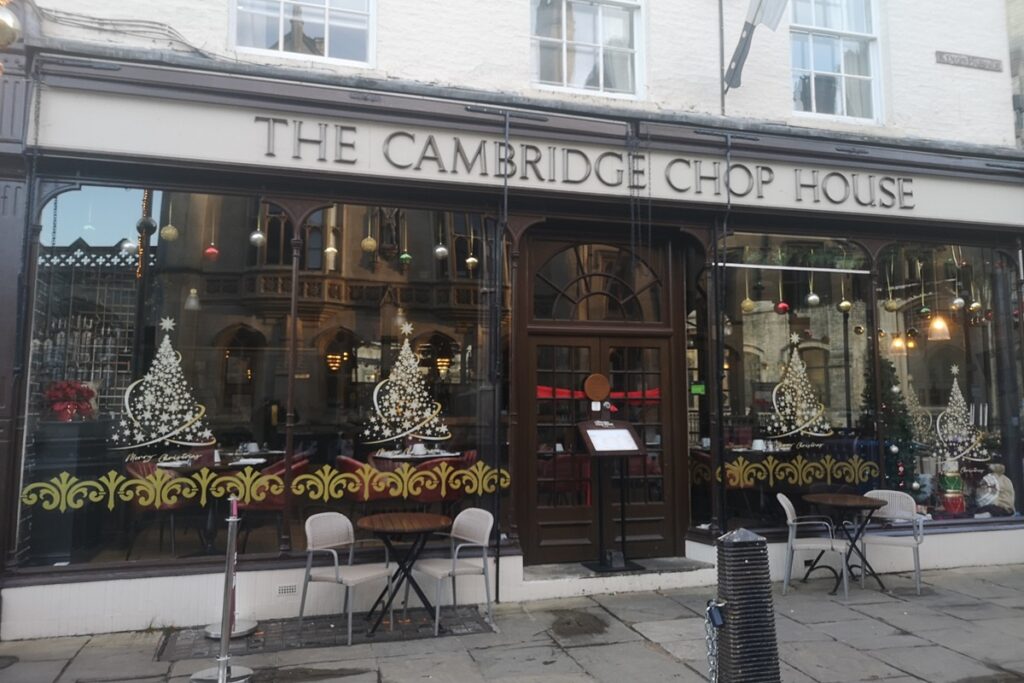 Exterior view of The Cambridge Chop House pub and restaurant