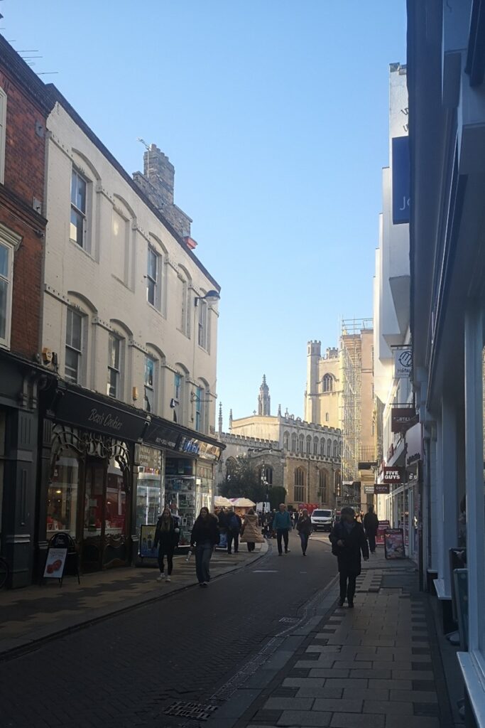 Shopping area around Market Hill Cambridge