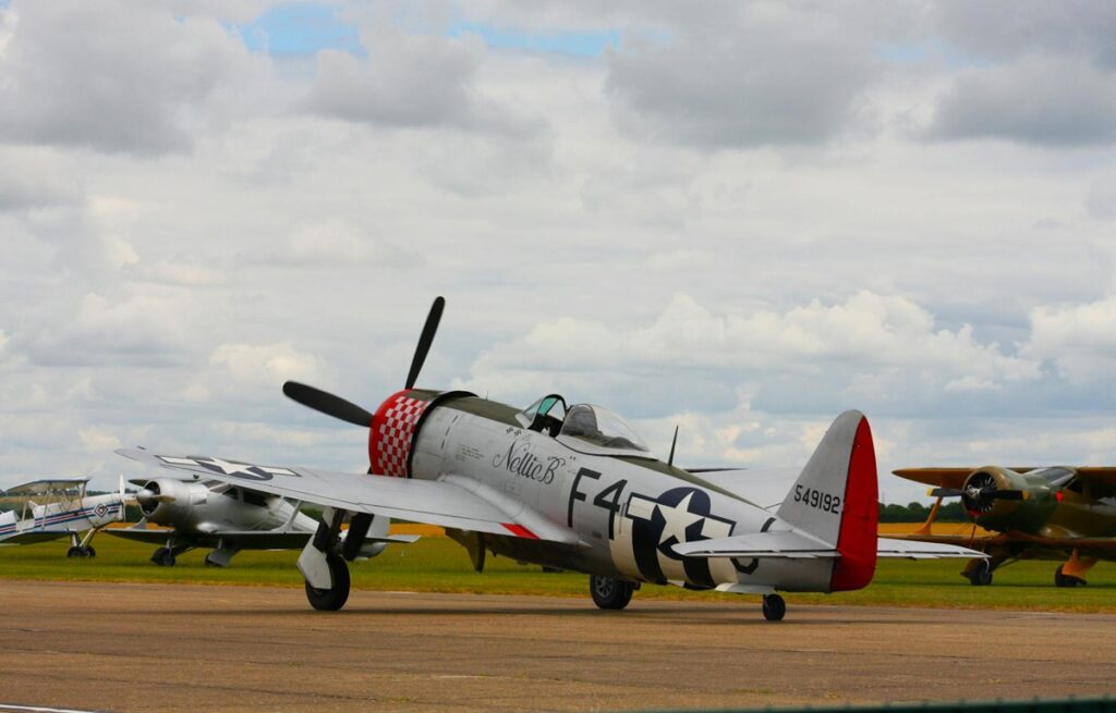P-47 Thunderbolt on runway at Duxford