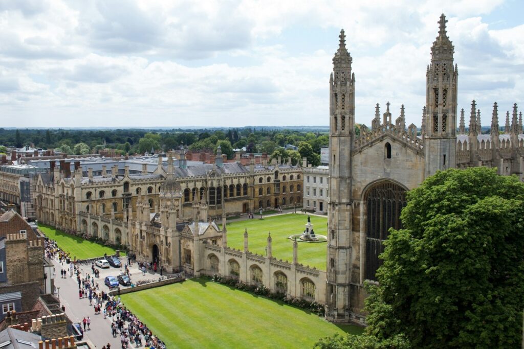 Kings College Cambridge aerial view